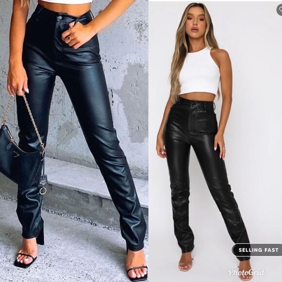 White Fox Boutique Vegan Leather Pants - Picture 1 of 7